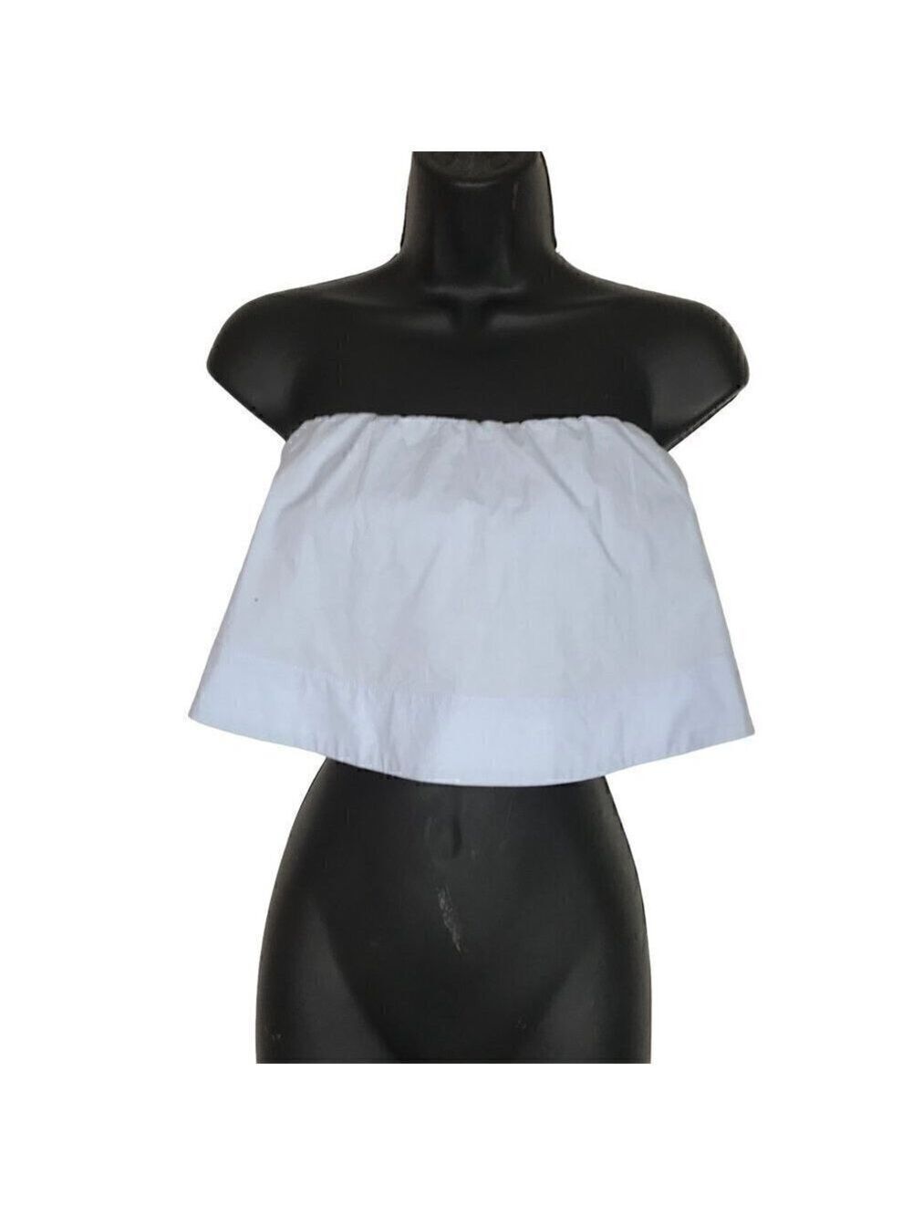 WILFRED Light Blue 100% Cotton Tube Top With Ruffles Over The Top Size XS